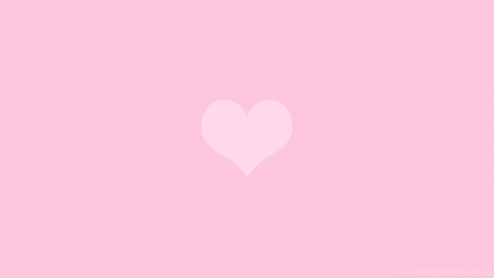 Pink Heart Simple Background Wallpaper