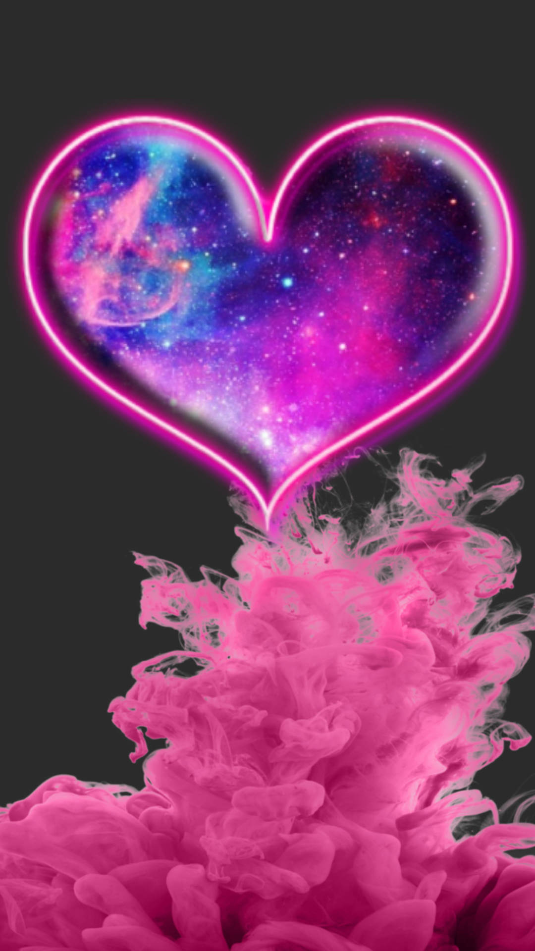 Pink Heart Smoke Bomb Wallpaper