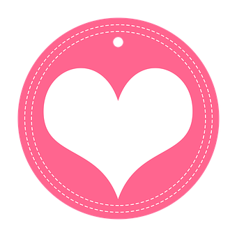 Pink Heart Tag Graphic PNG