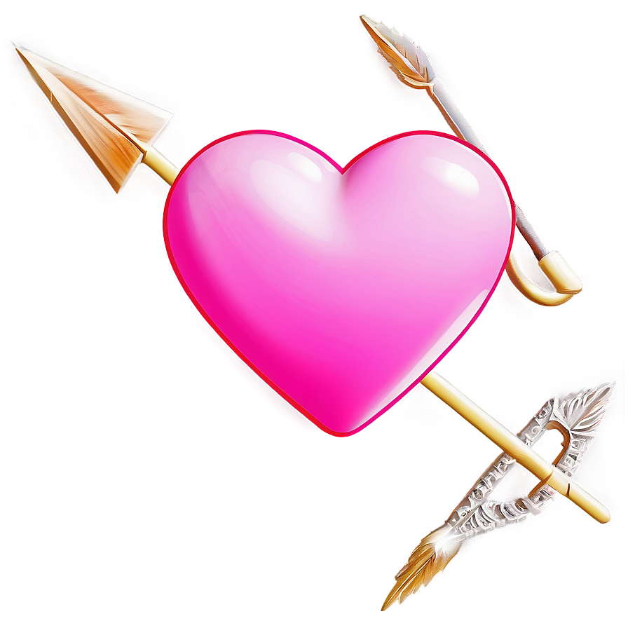 Pink Heart With Arrow Png Ffp43 PNG