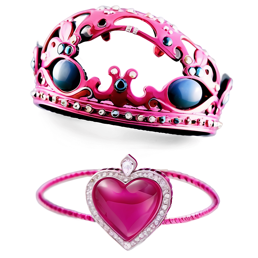 Pink Heart With Crown Png 5 PNG