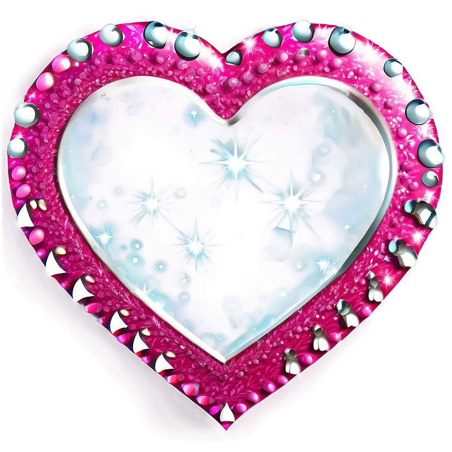 Pink Heart With Sparkles Png 05232024 PNG