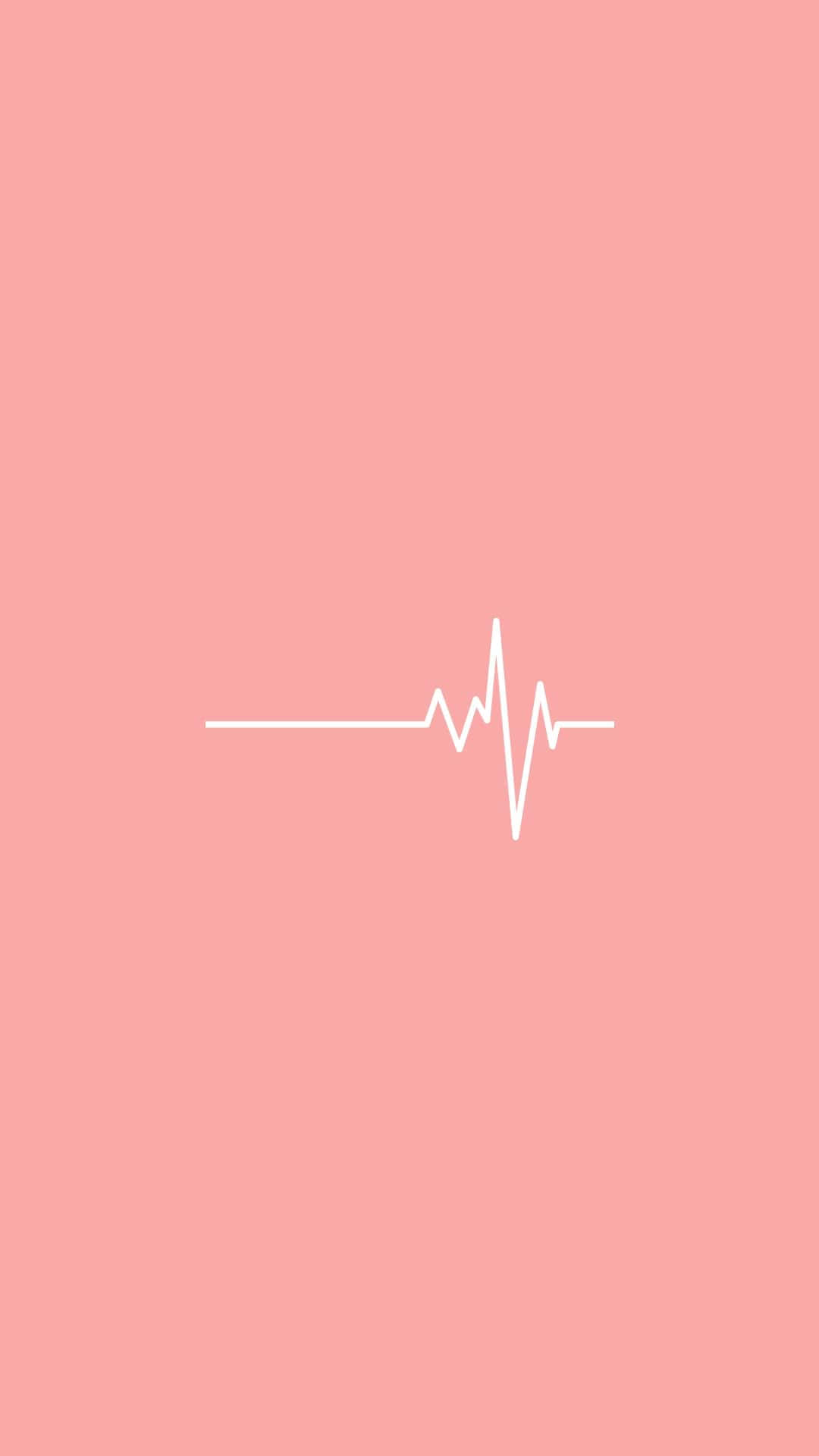 Pink Heartbeat Simple Background Wallpaper