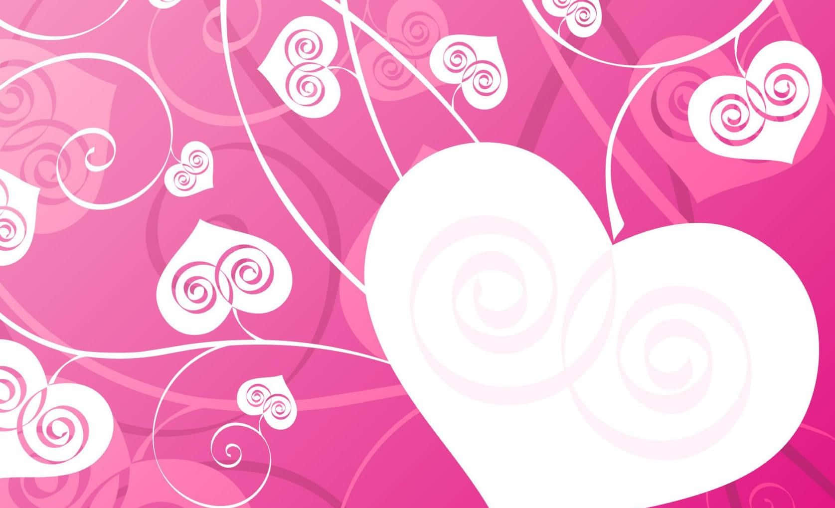 White And Pink Hearts Background