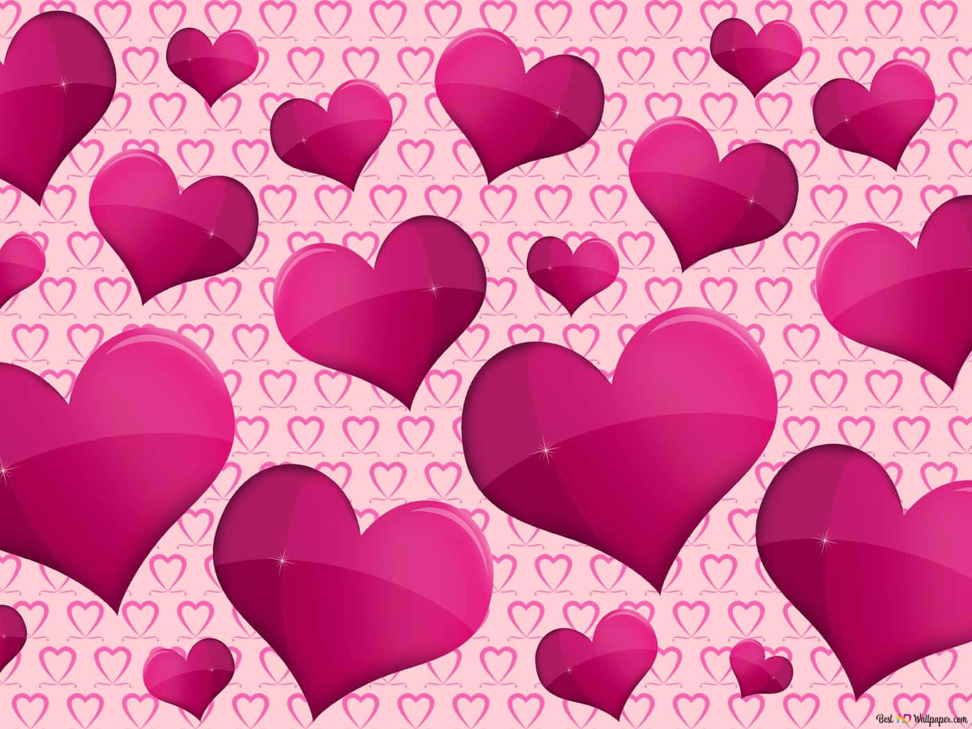 Umdoce Dia Dos Namorados Com Corações Cor-de-rosa.