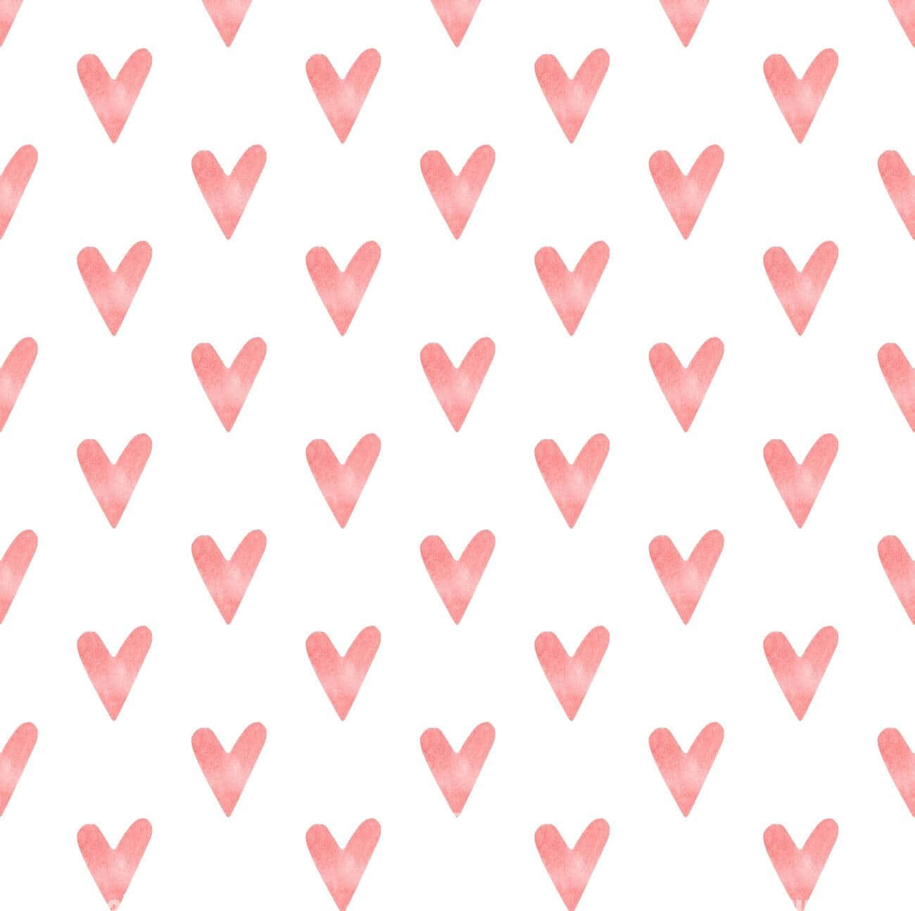 Cute Pattern Of Pink Hearts Background