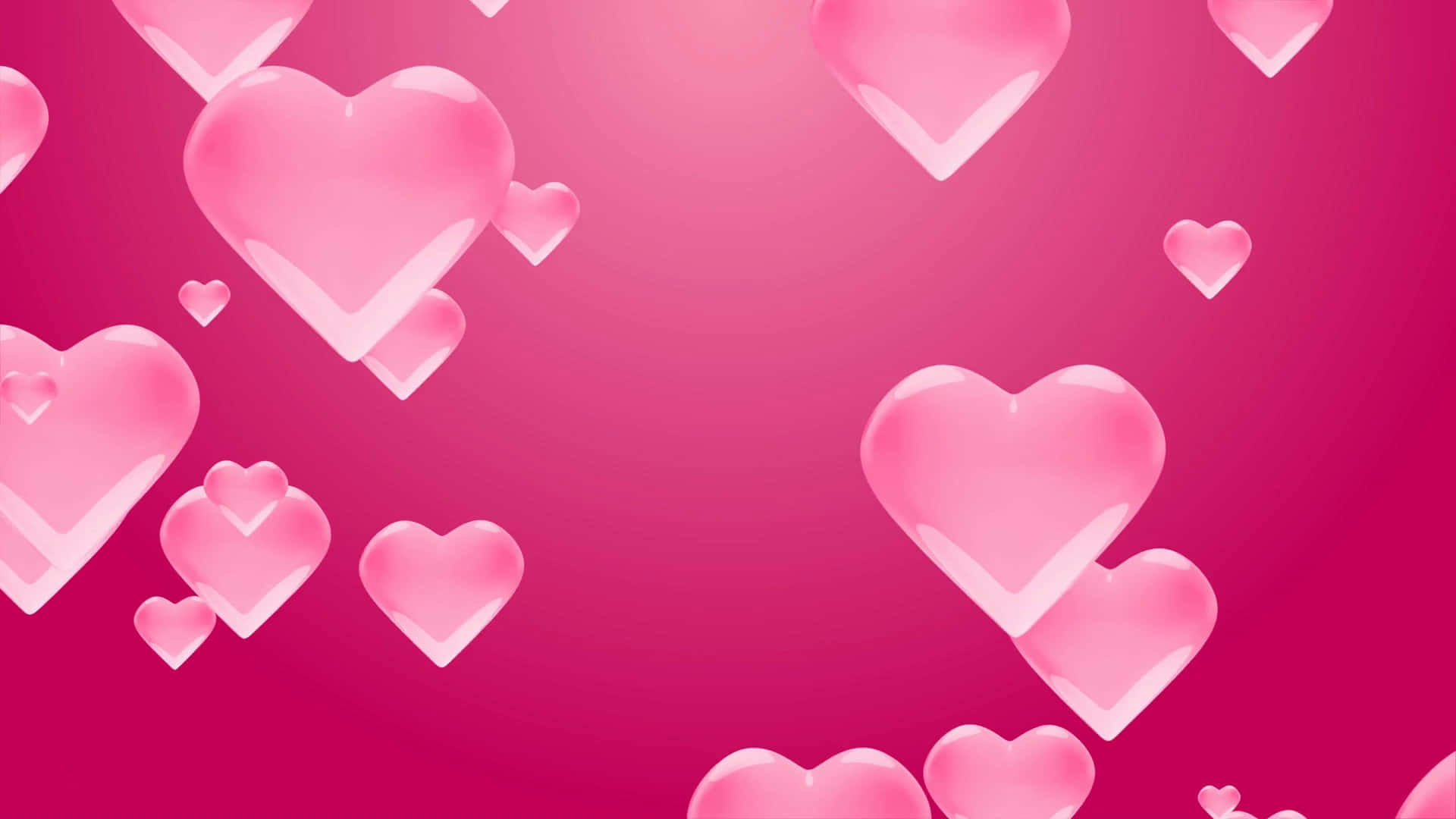 Flying Icon Pink Hearts Background