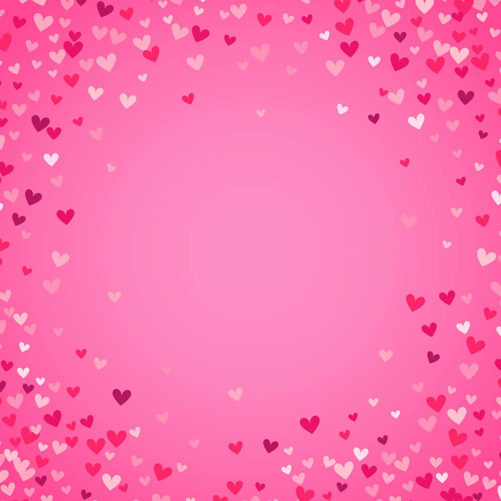Border Of Pink Hearts Background