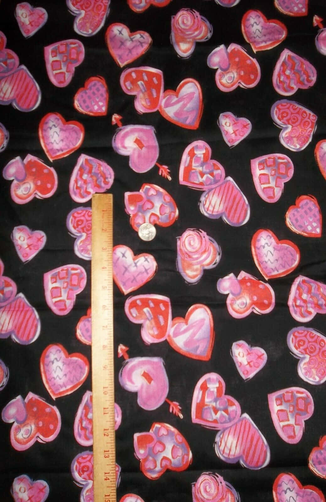 Meterstick On Pink Hearts Background