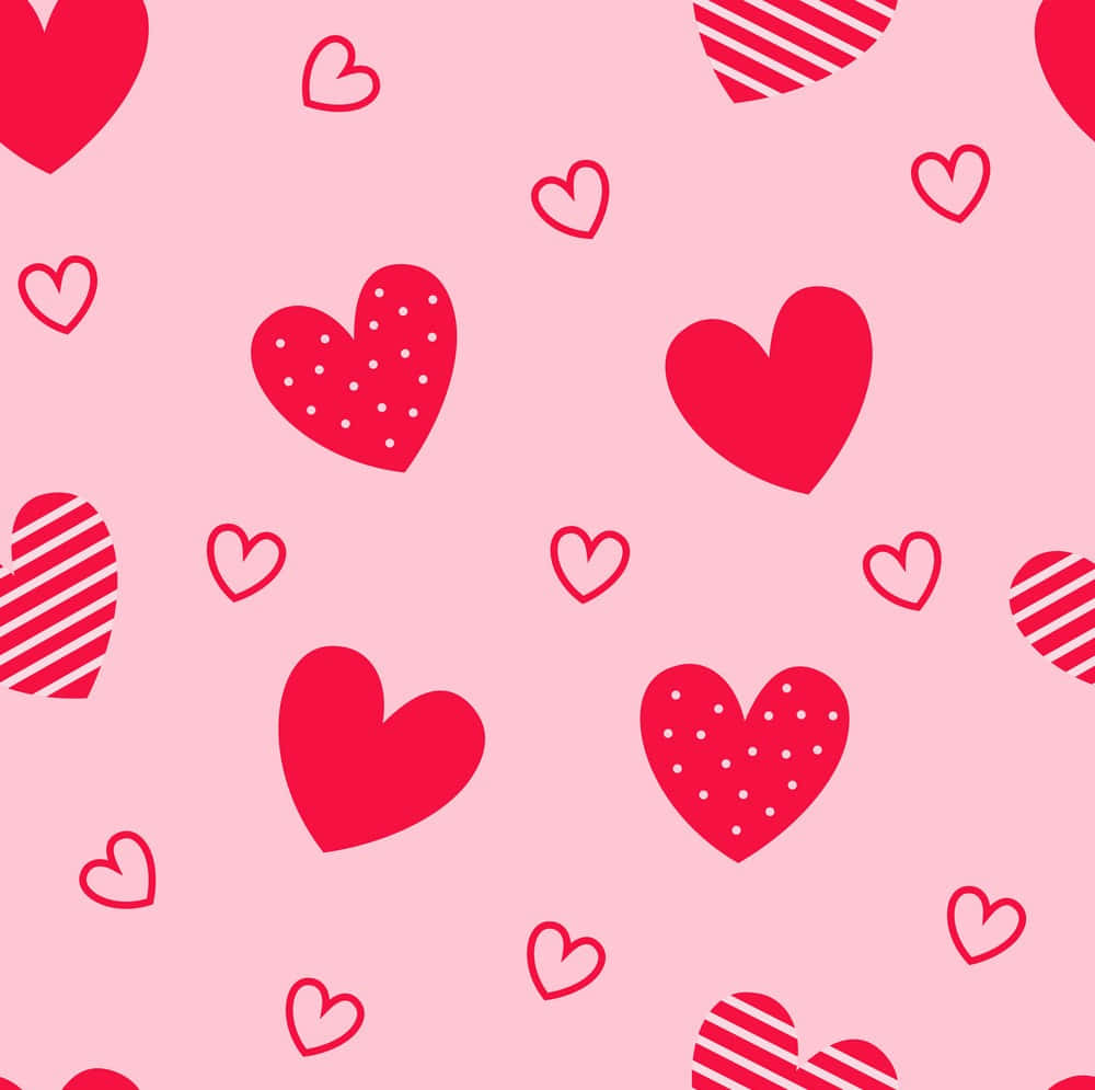 Creatively Designed Pink Hearts Background