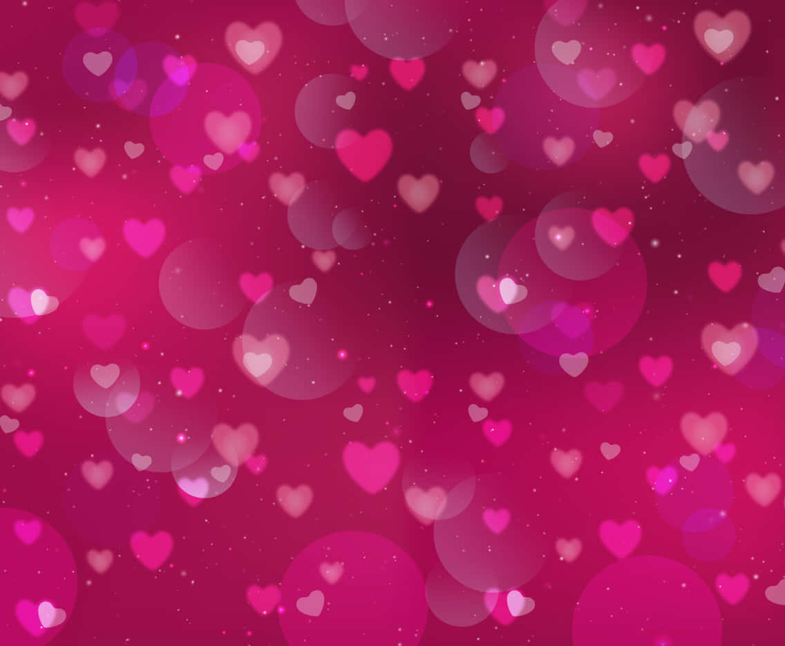 Bokeh And Mini Pink Hearts Background