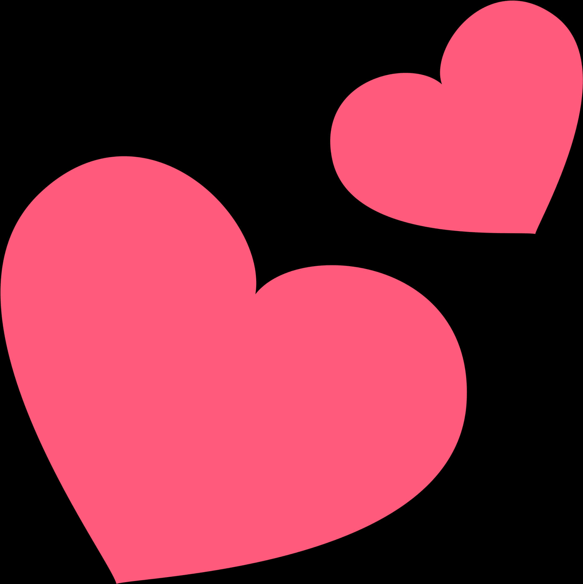 Pink Hearts Black Background PNG