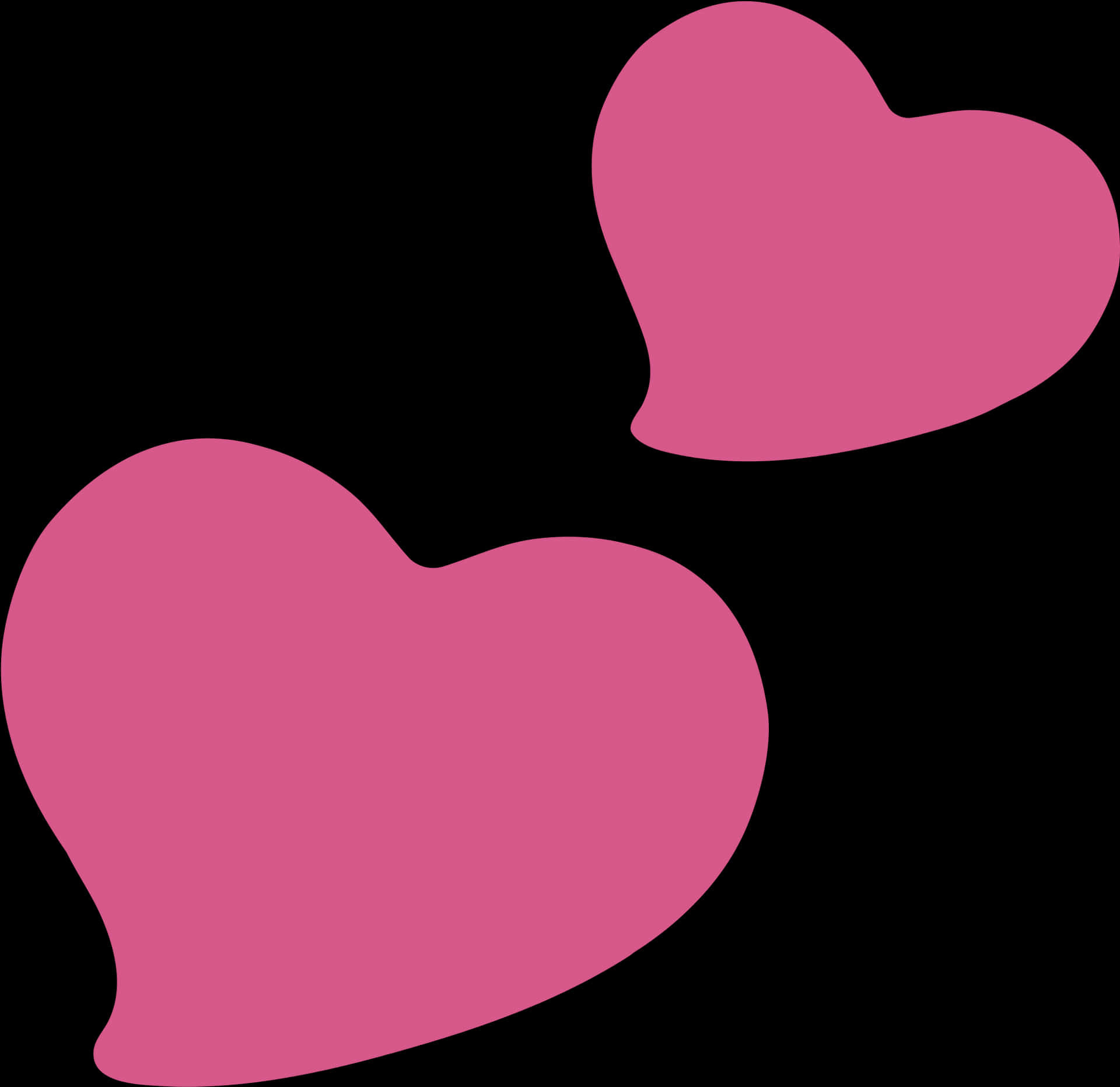 Pink Hearts Black Background PNG