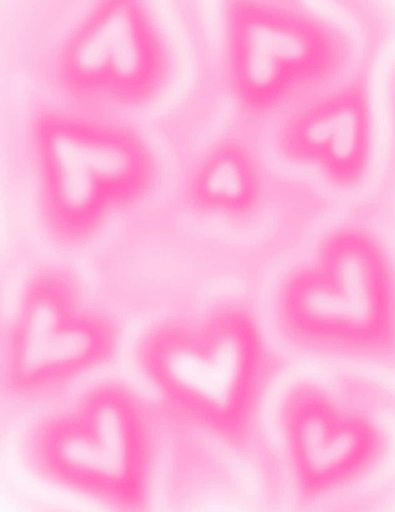 Pink Hearts Blur Background Wallpaper