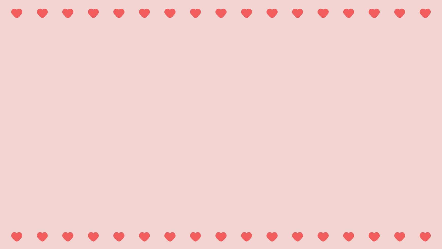 Pink Hearts Border Background Wallpaper