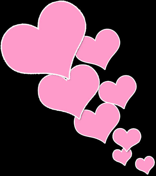 Pink Hearts Clipart PNG