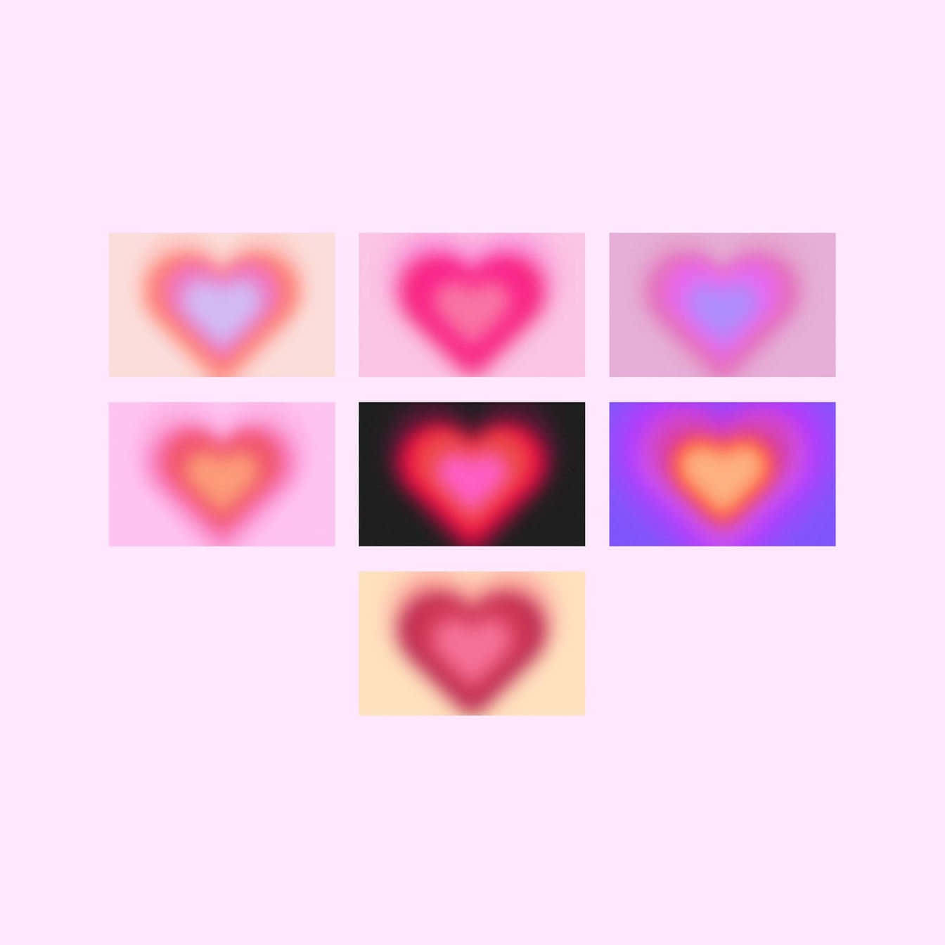 Pink Hearts Collage Wallpaper