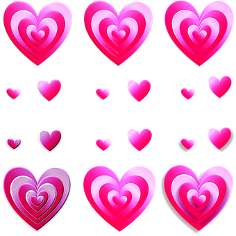 Pink_ Hearts_ Collection_ Vector PNG