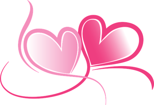 Pink Hearts Graphic Design PNG