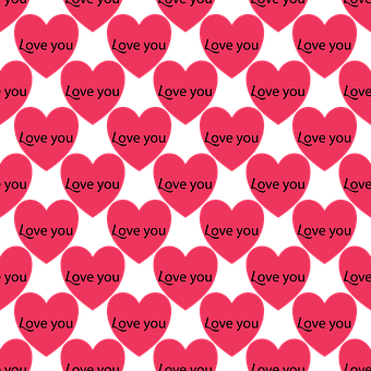 Pink Hearts Love Pattern PNG