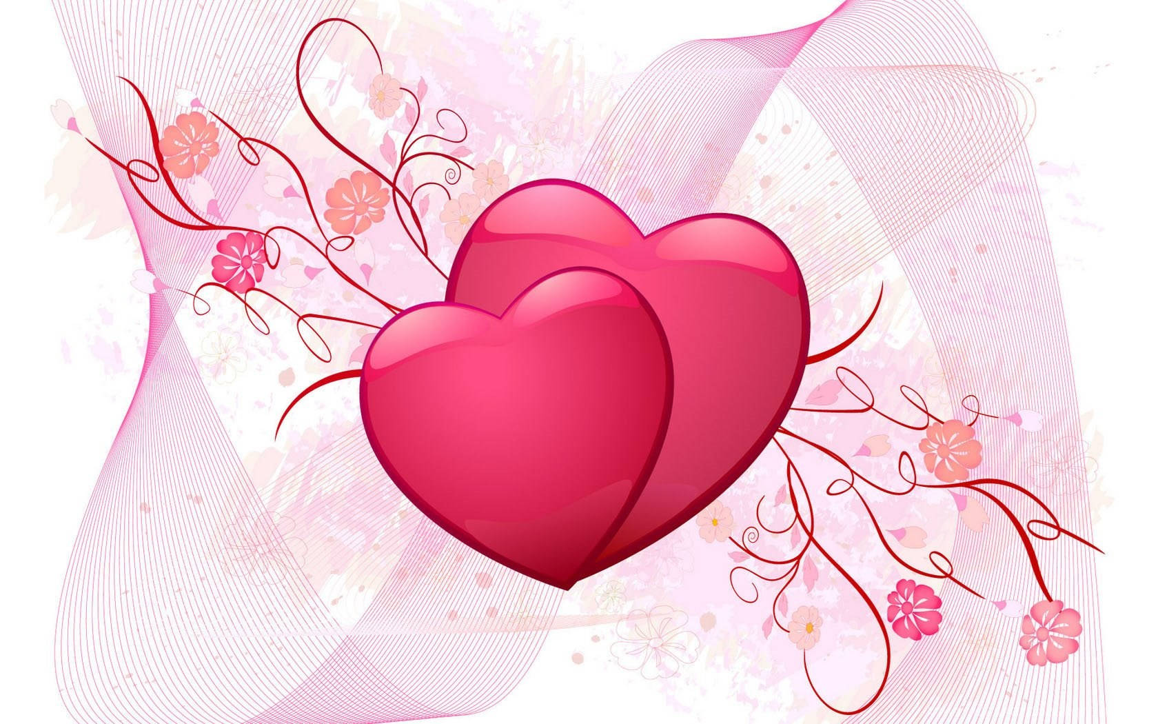 Pink Hearts Of Love For Valentine's Day Wallpaper