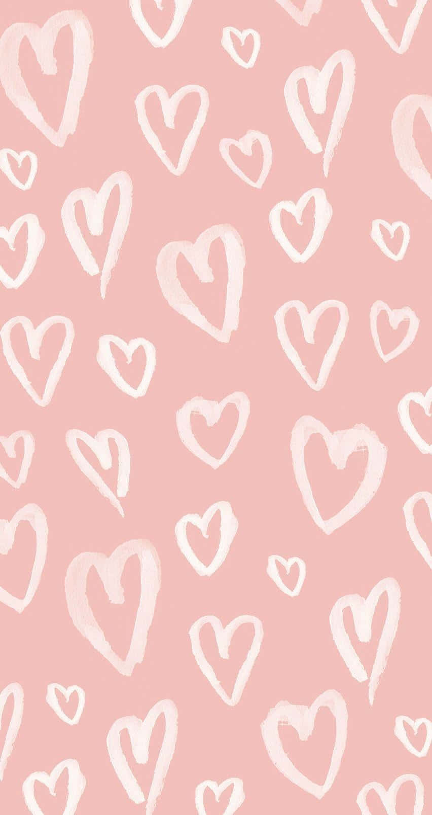 Pink Hearts Pattern Aesthetic Wallpaper.jpg Wallpaper