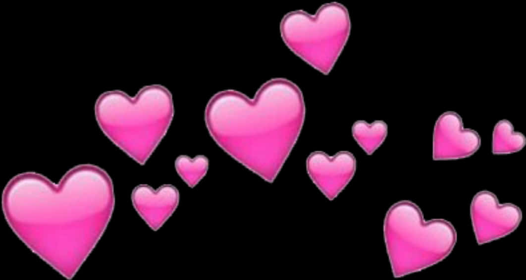 Pink Hearts Pattern Background PNG