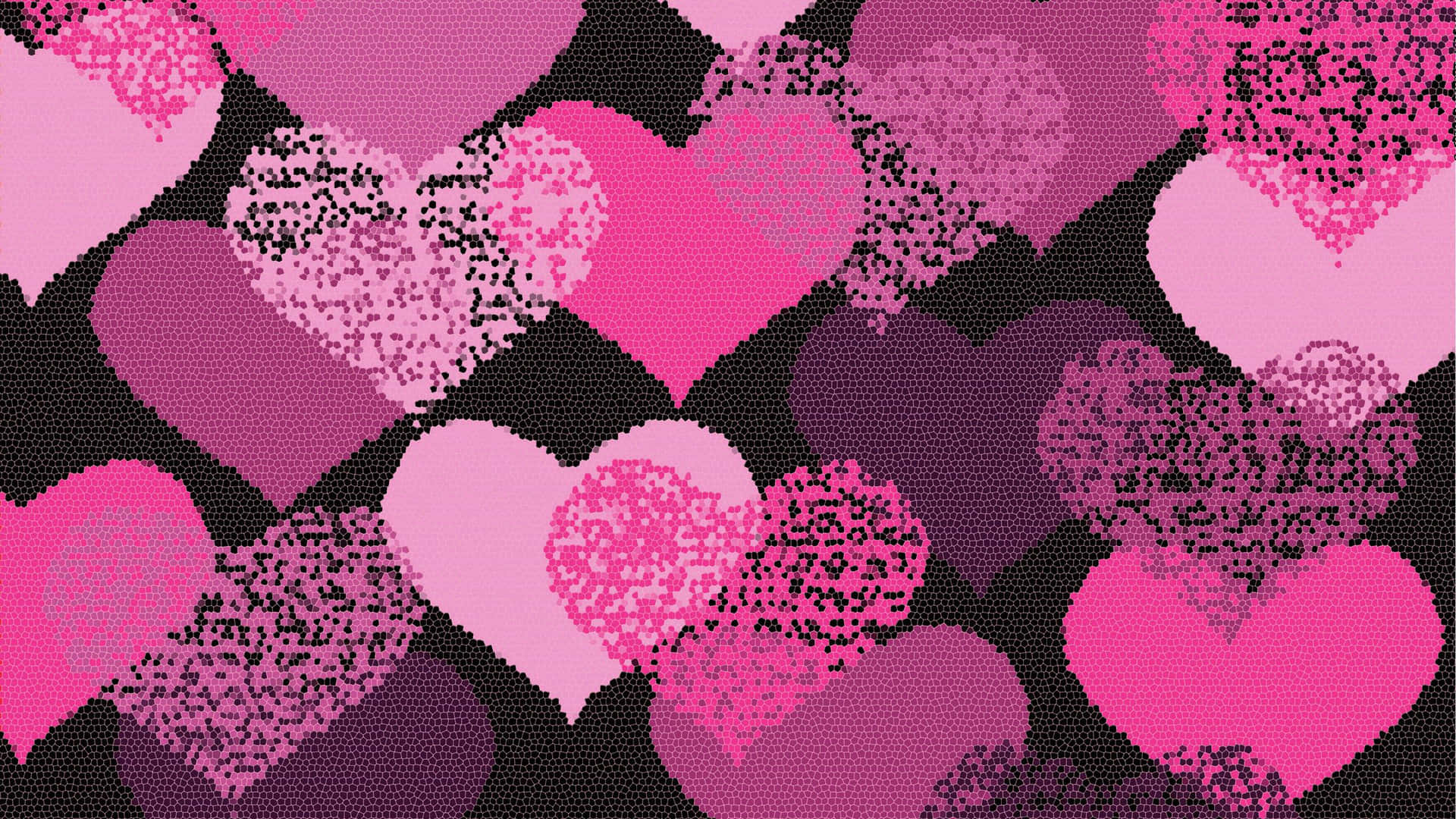 Pink Hearts Pattern Desktop Background Wallpaper