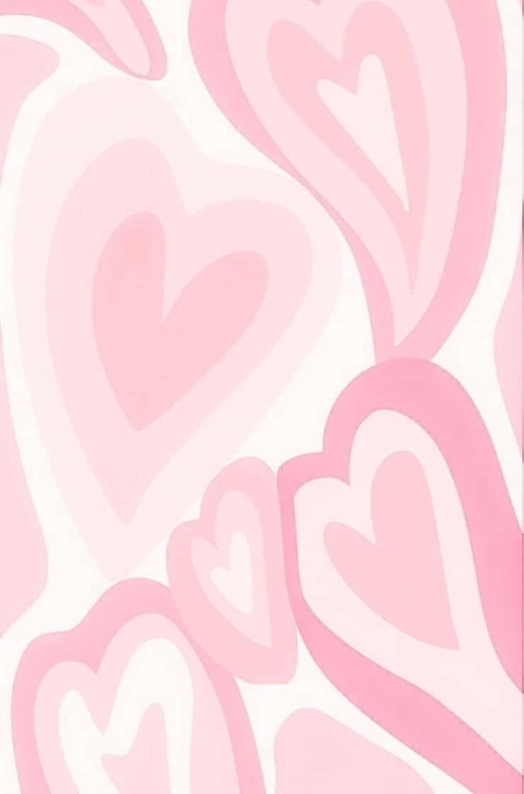 Pink Hearts Pattern Preppyi Pad Wallpaper Wallpaper