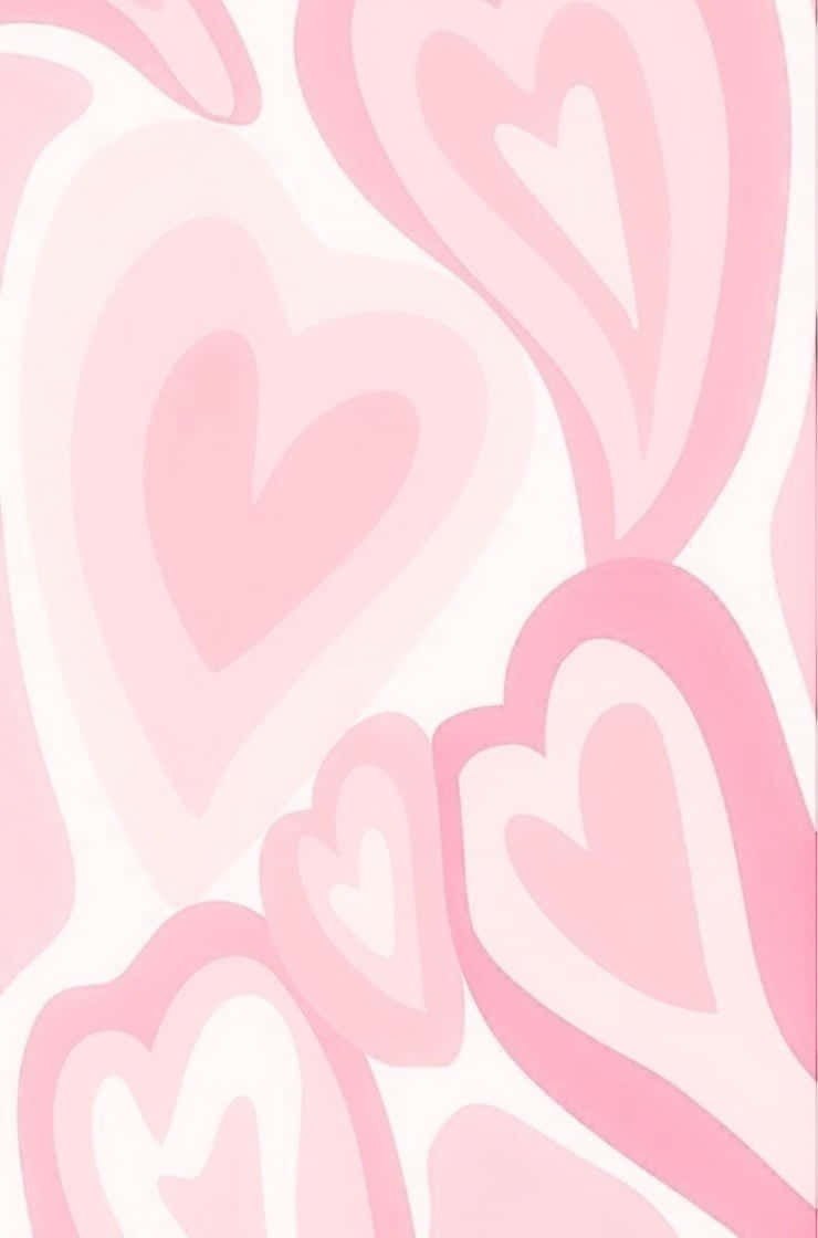 Roze Hartjes Patroon Preppy Ipad Wallpaper Achtergrond