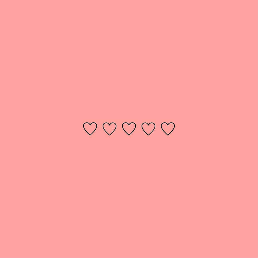 Pink Hearts Simple Aesthetic Background Wallpaper