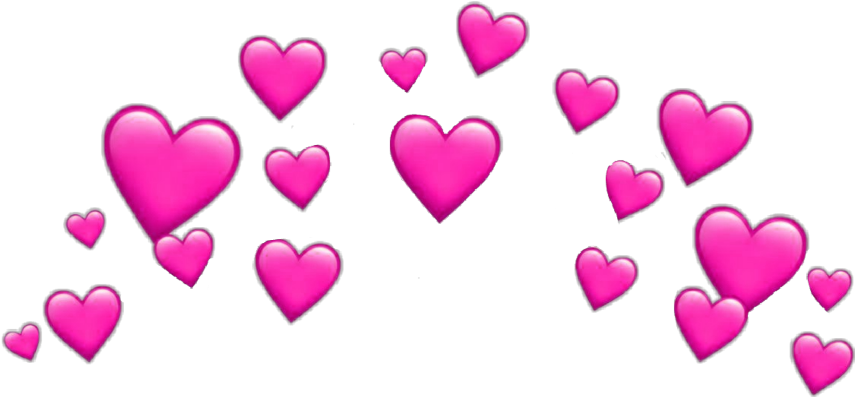 Pink Hearts Snapchat Sticker PNG
