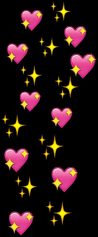 Pink Heartsand Stars Tumblr Background PNG