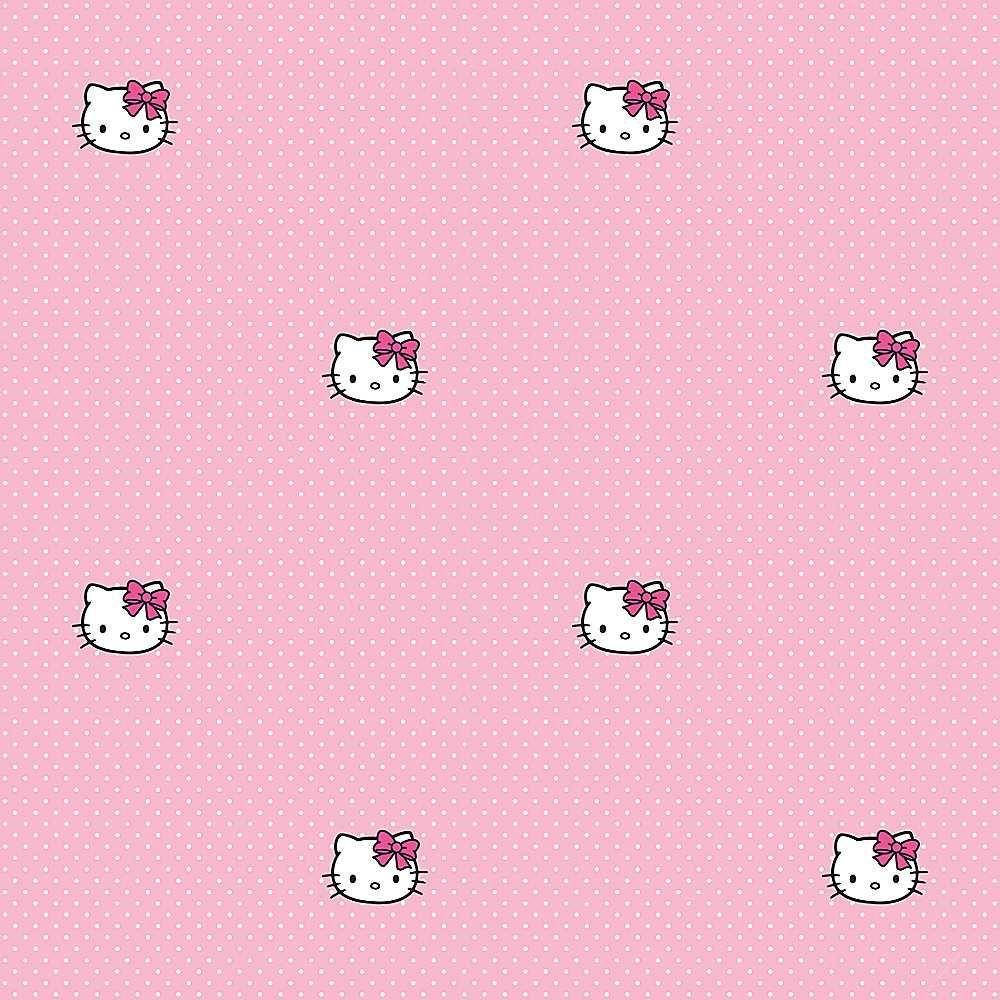 Pink Hello Kitty Head Pattern Wallpaper
