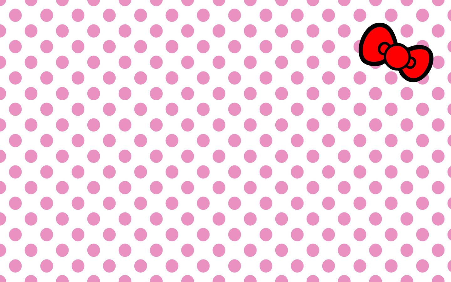 Pink Hello Kitty Polka Dot Pattern Wallpaper