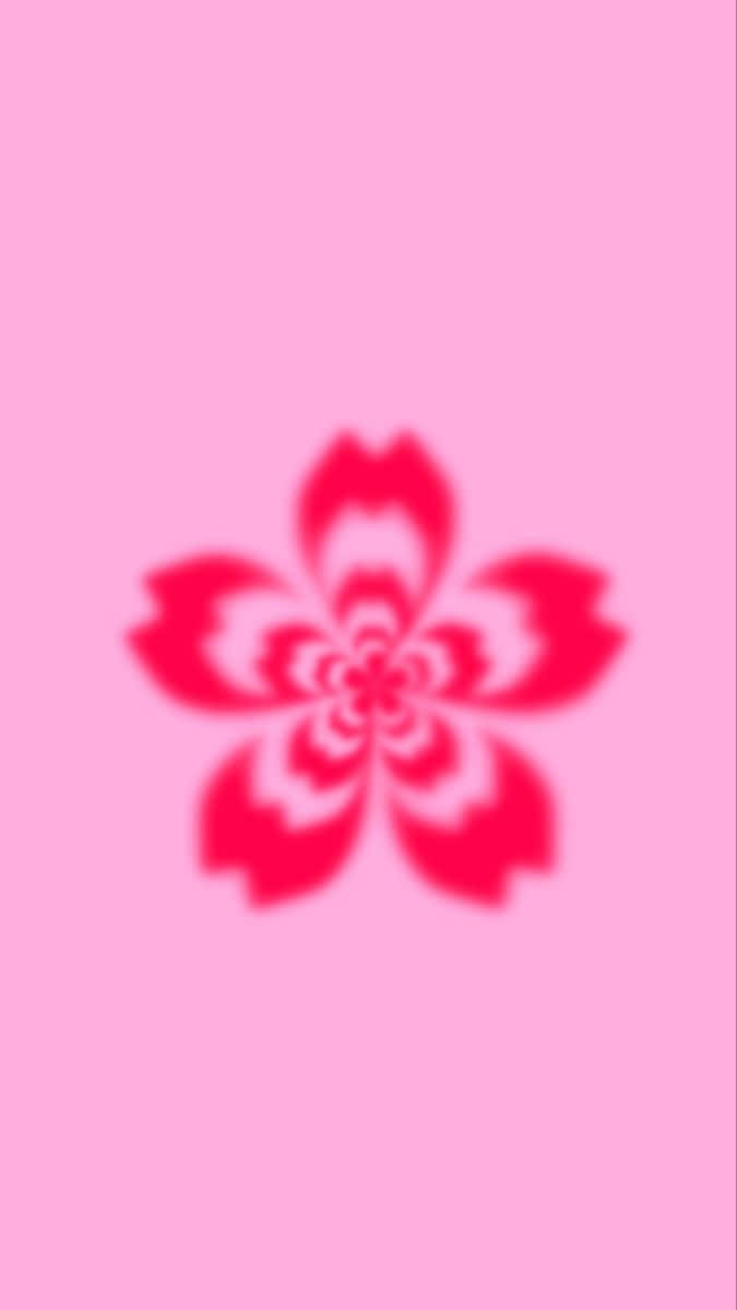 Pink Hibiscus Silhouette Aesthetic Wallpaper