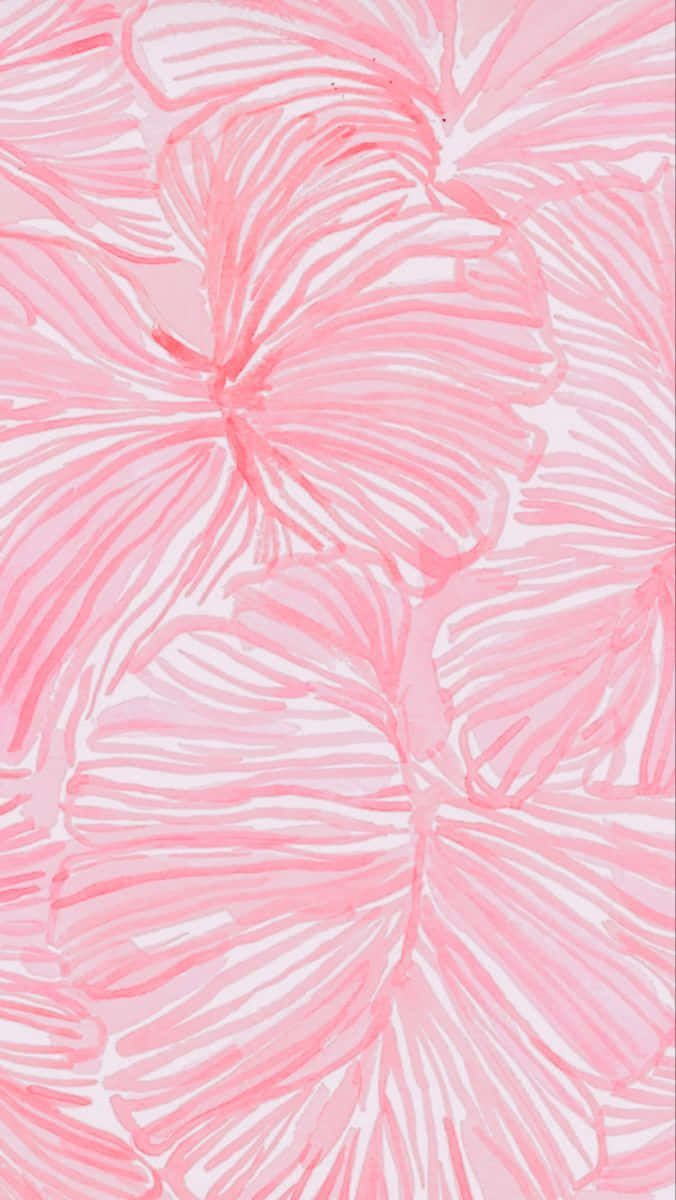 Pink Hibiscus Sketch Wallpaper Wallpaper