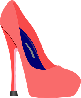Pink High Heel Shoe Vector PNG