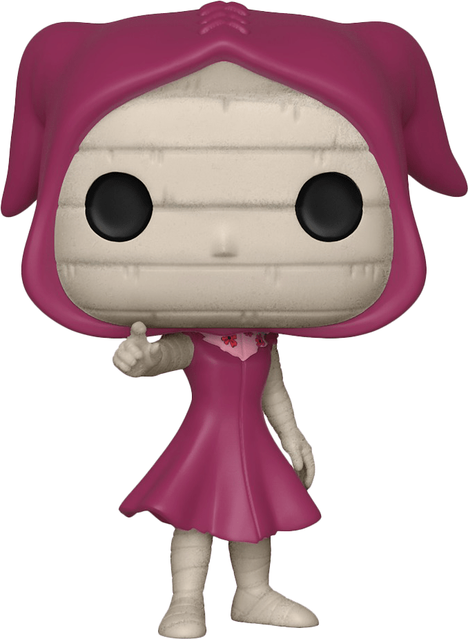 Pink Hooded Figure Vinyl Toy PNG