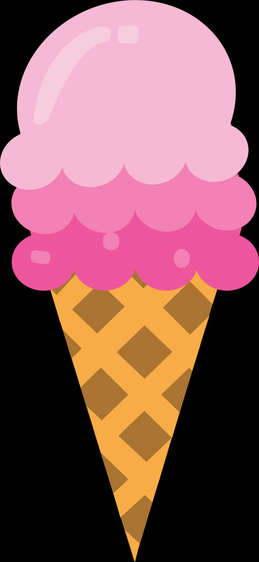 Pink Ice Cream Cone Clipart PNG