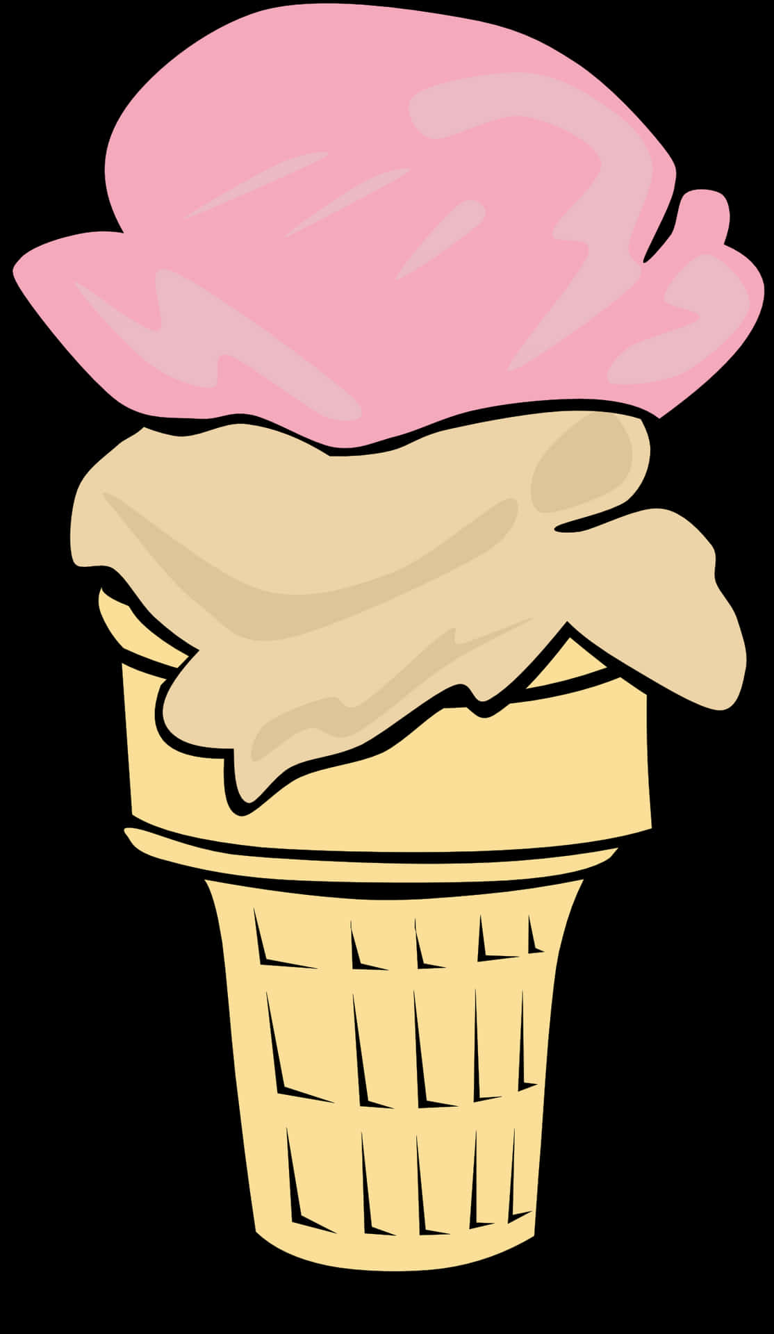 Pink Ice Cream Cone Clipart PNG