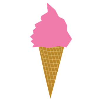 Pink Ice Cream Cone Summer Treat PNG