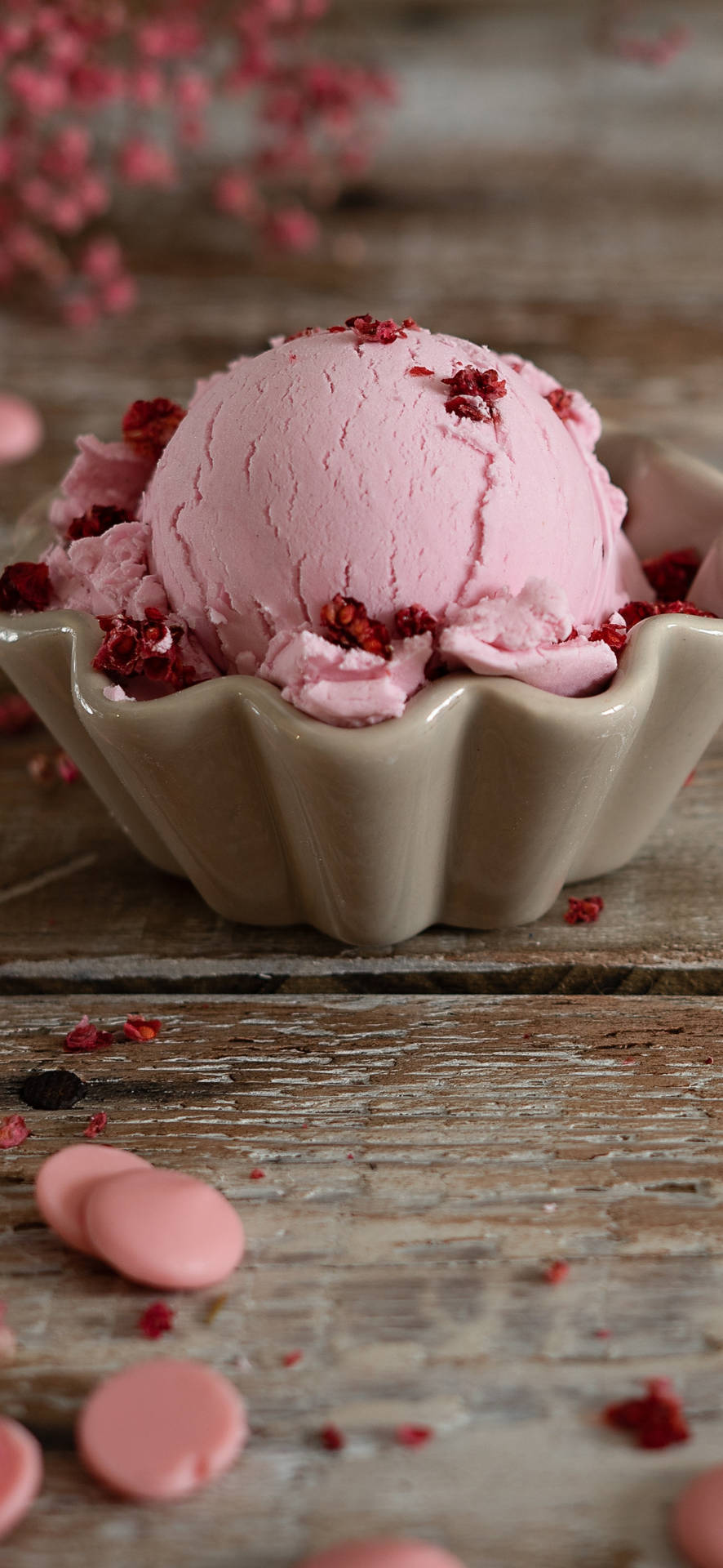 Pink Ice Cream Dessert iPhone 13 Pro Wallpaper