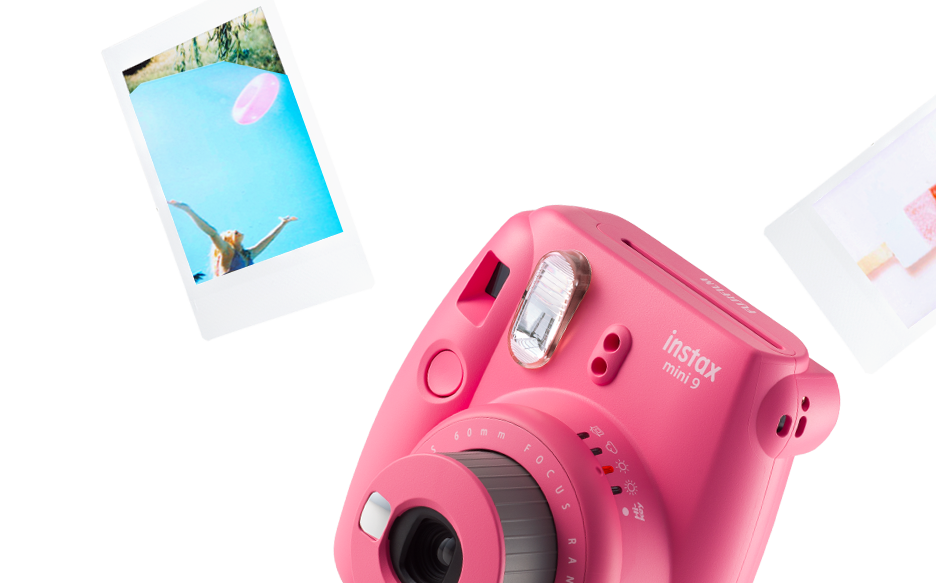 Pink Instant Cameraand Photos PNG