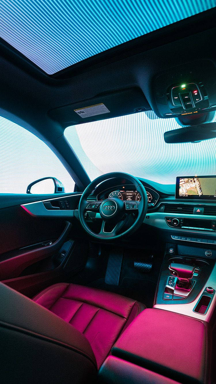 Pink Interior Of An Audi Car Iphone Background