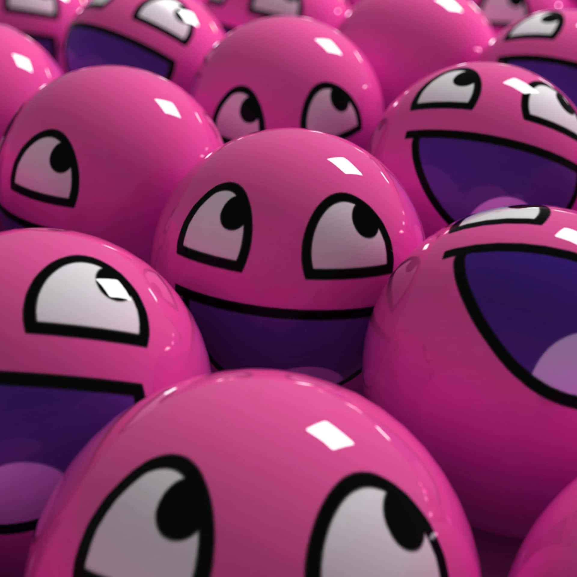 Fotografíade Una Pelota Sonriente En Color Rosa En Un Ipad. Fondo de pantalla