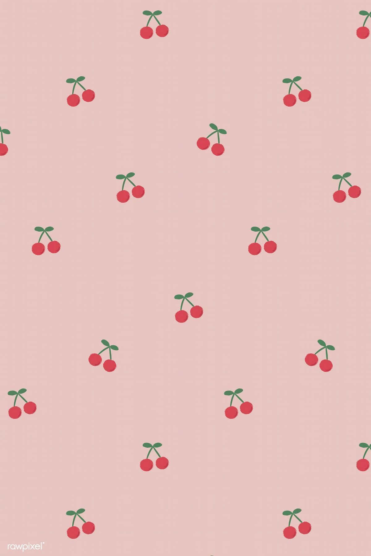 En pink tapet med kirsebær på det. Wallpaper