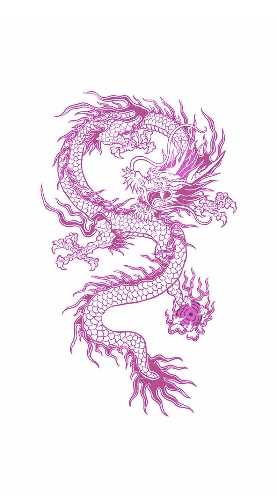 Pink Japanese Dragon Tattoo Wallpaper