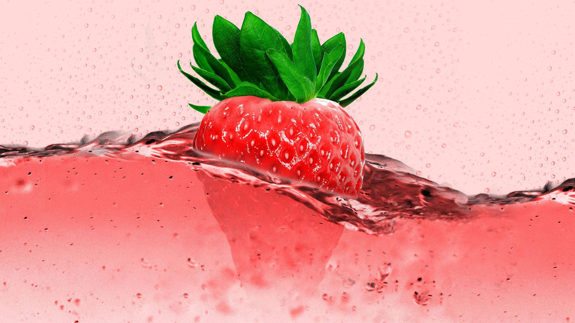 Pink Juice With Strawberry Desktop Wallpaper