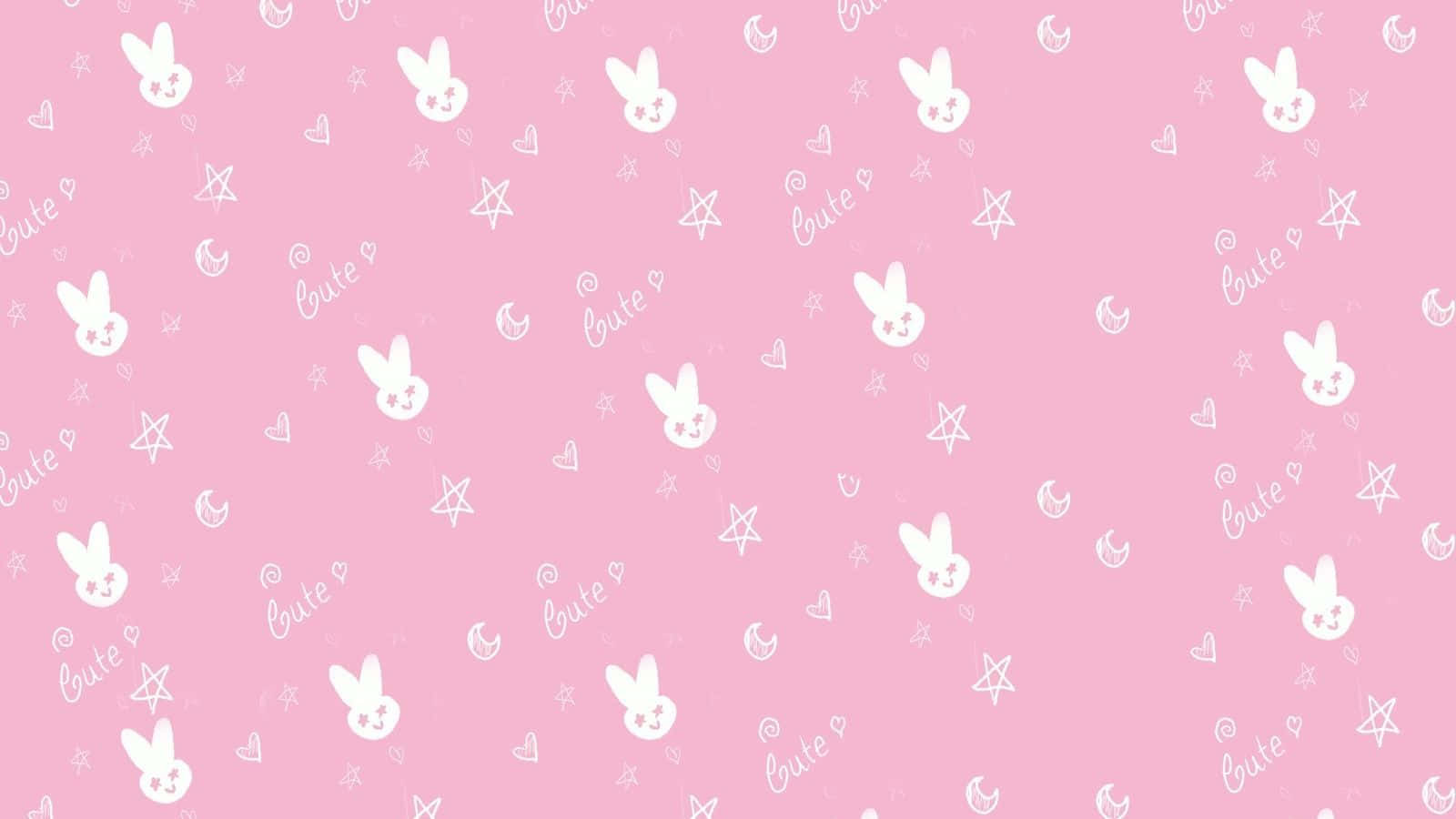 Adorable Pink Kawaii Background Illustration
